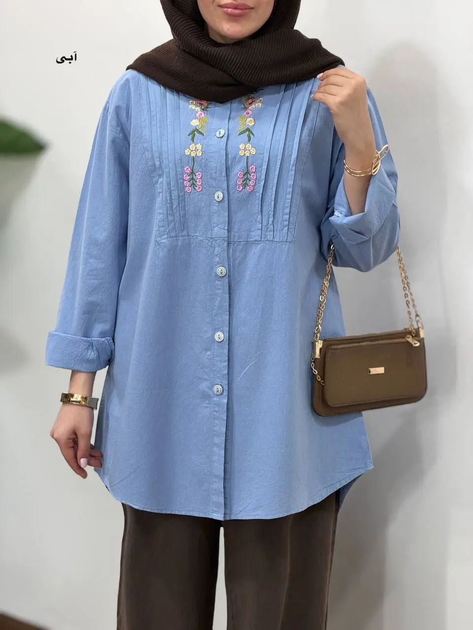 مانتو لینن گلدوزی آیسو سوگل